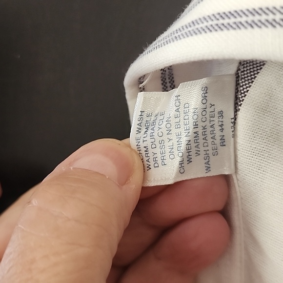 Manhattan Men Dress White Striped Tallman Long Sleeve Made in USA - Picture 8 of 8